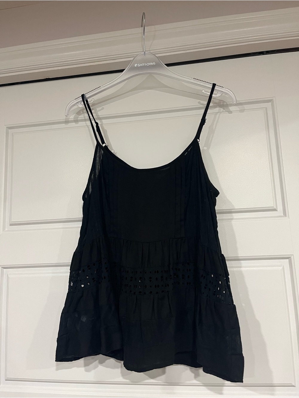 BCBGeneration Eyelet Tiered Spaghetti Strap Tank